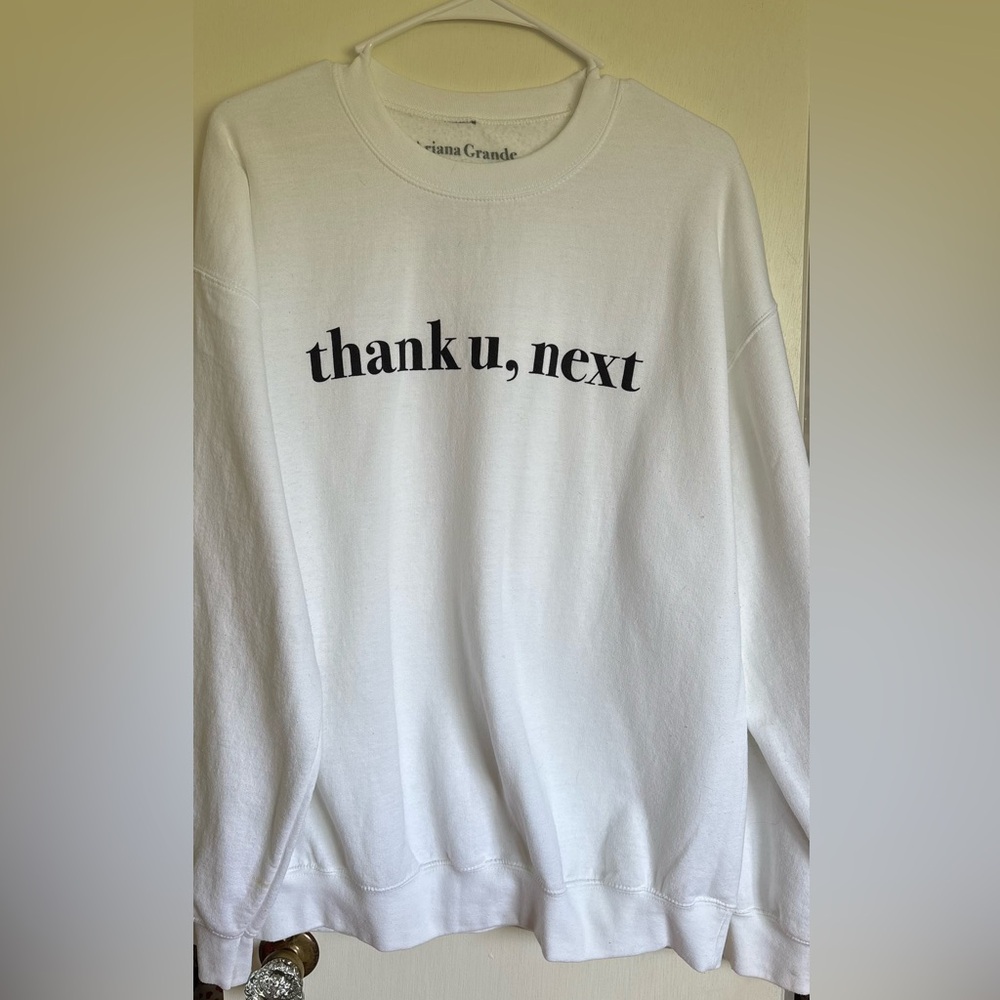 Ariana Grande White 'Thank U, Next' Sweater
